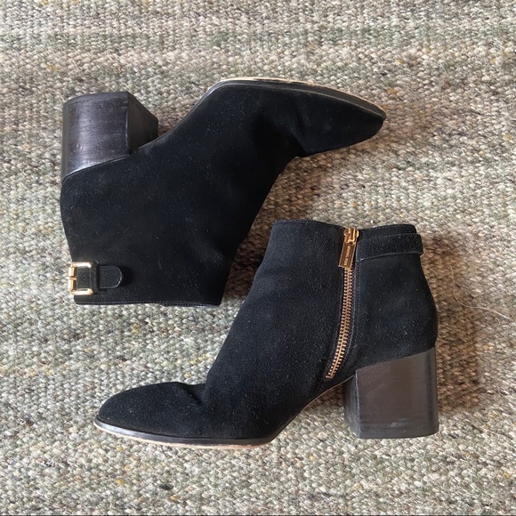 Michael Kors Shoes - Michael Kors Black Suede Block Heel Booties